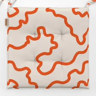 Sitzkissen Abstract Wavy Lines orange