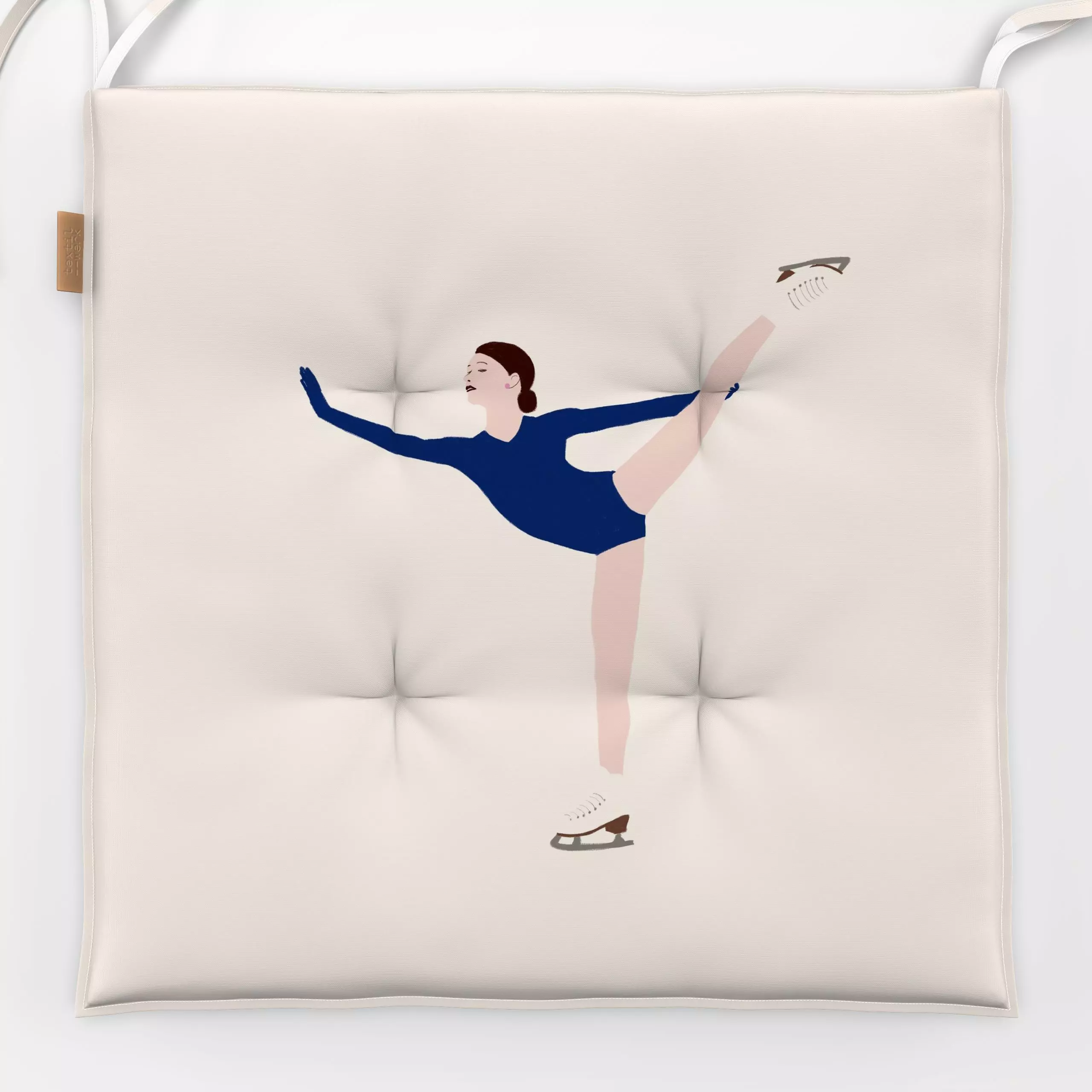Sitzkissen Eisläuferin - Sport, Winter - von „Sophie Augustin Illustration"; Winter, Schnee, Sport, schlittschuhe, Winterspo...