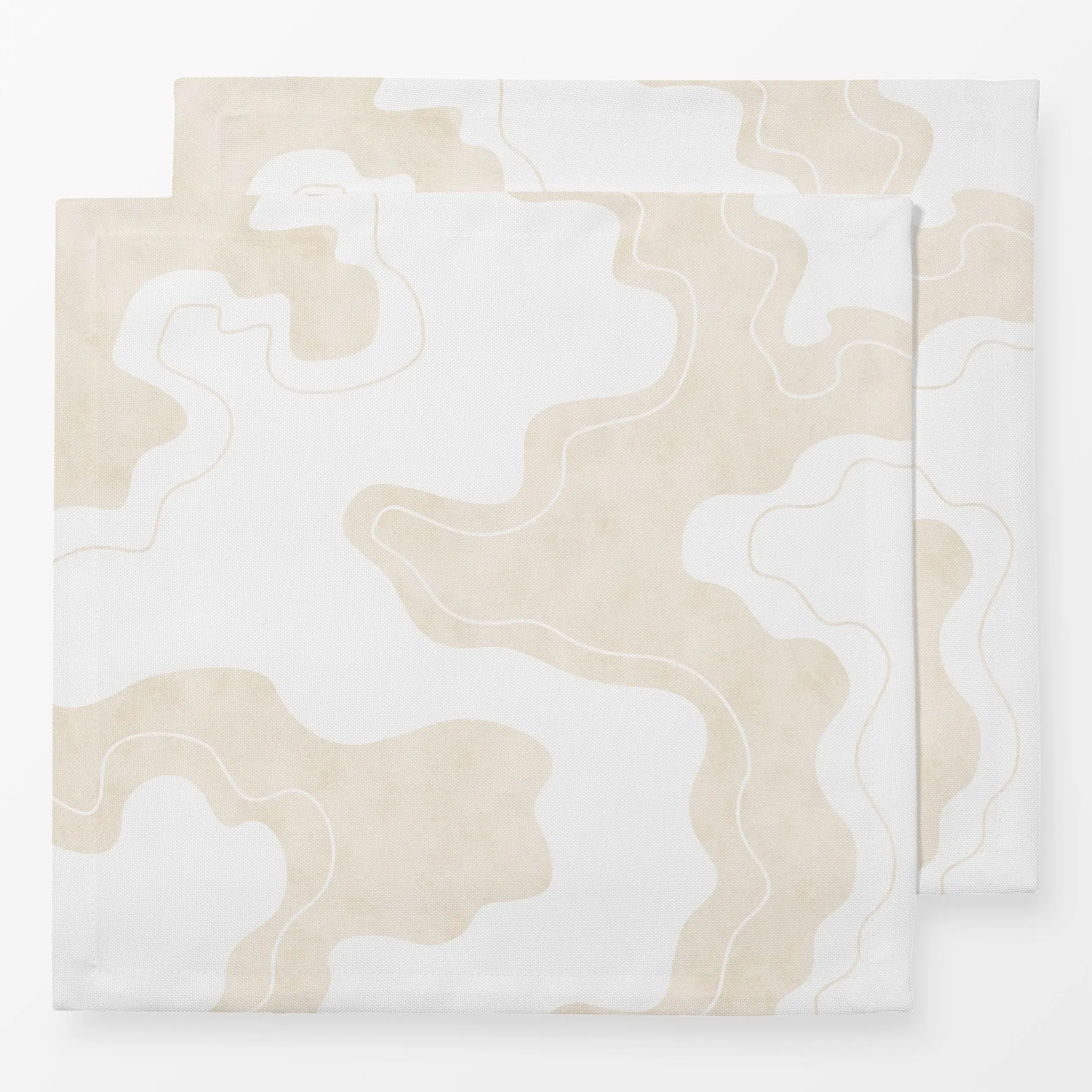 Servietten Water Textures beige - Sommer, Symbole & Muster - von „Karen Menzenbach"; Linien, abstrakt, Meer, beige, Sommer, ...