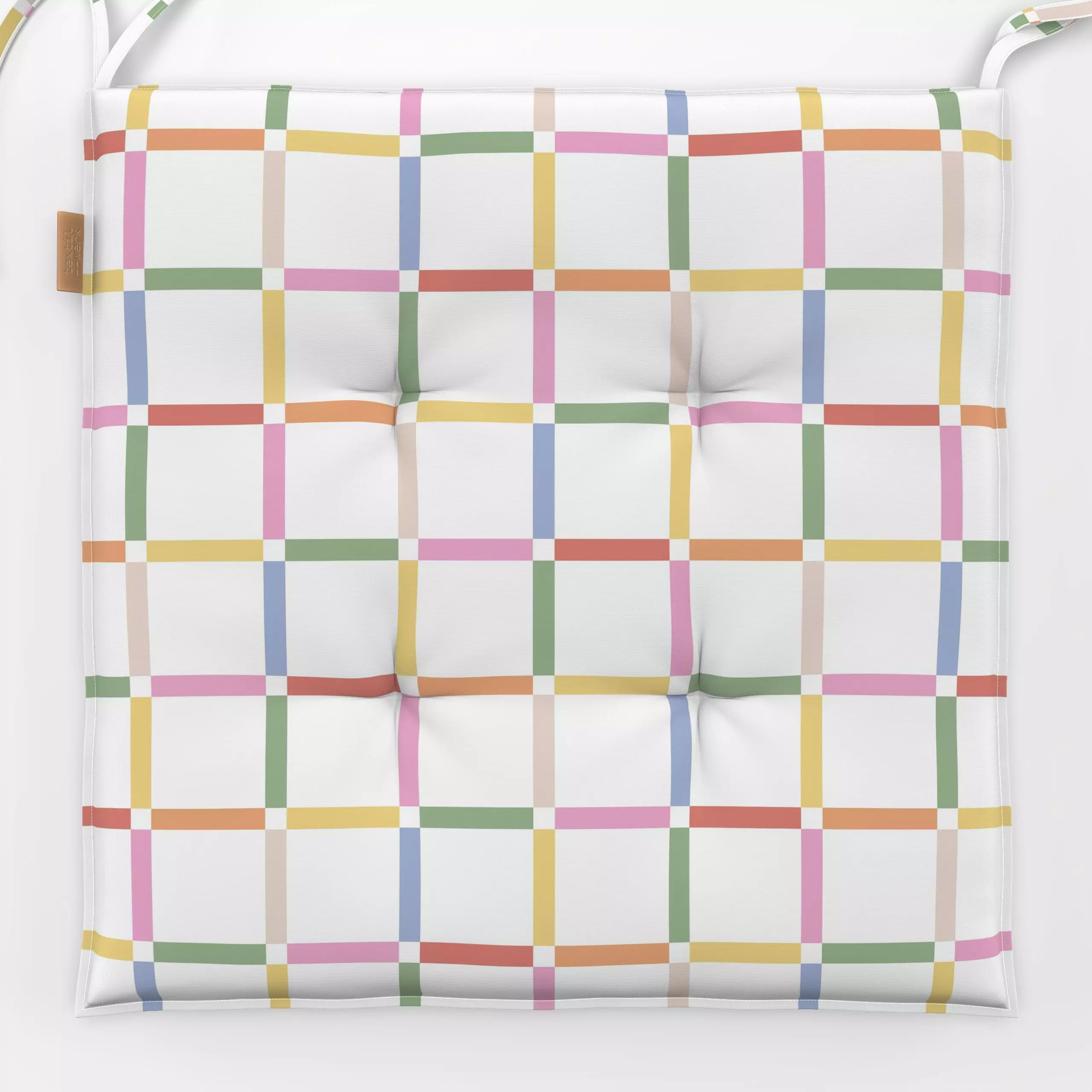 Sitzkissen Karomuster bunt - Herbst, Symbole & Muster - von „Vivian Hasenclever"; minimal, Kinder, modern, trend, Karo, kari...