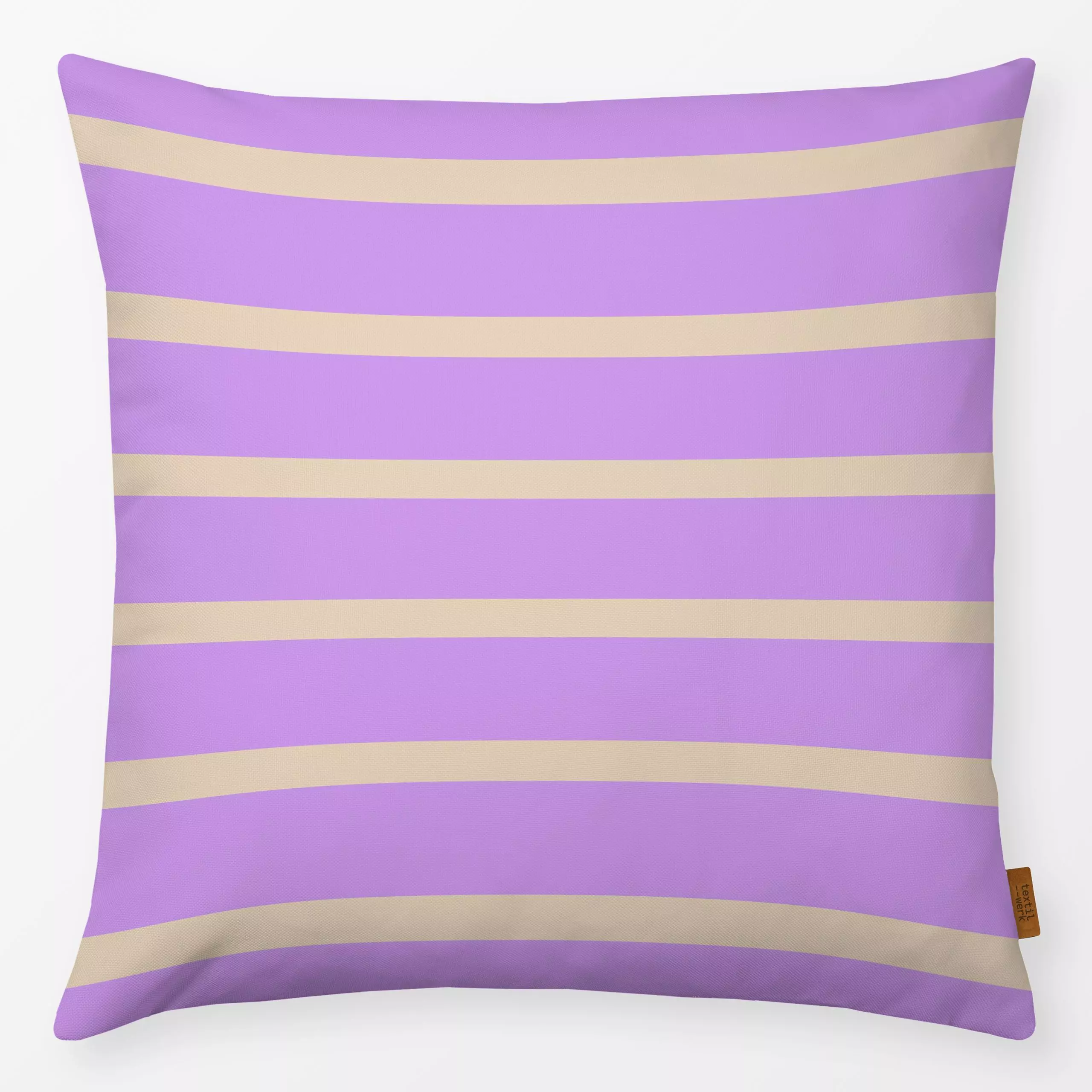 Kissen Fun Stripes lilac - Symbole & Muster - von „Julia Schumacher"; Streifen, lila, fun, gestreift, flieder, horizontal, S...