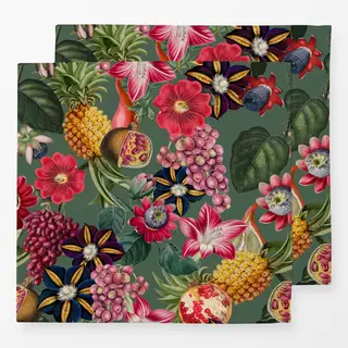 Servietten Tropenblüten & Früchte grün