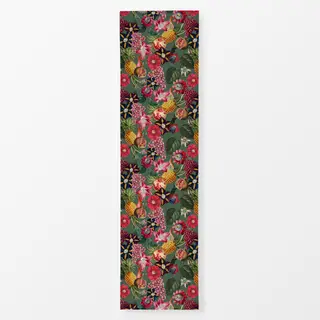 Tischläufer Tropenblüten & Früchte grün