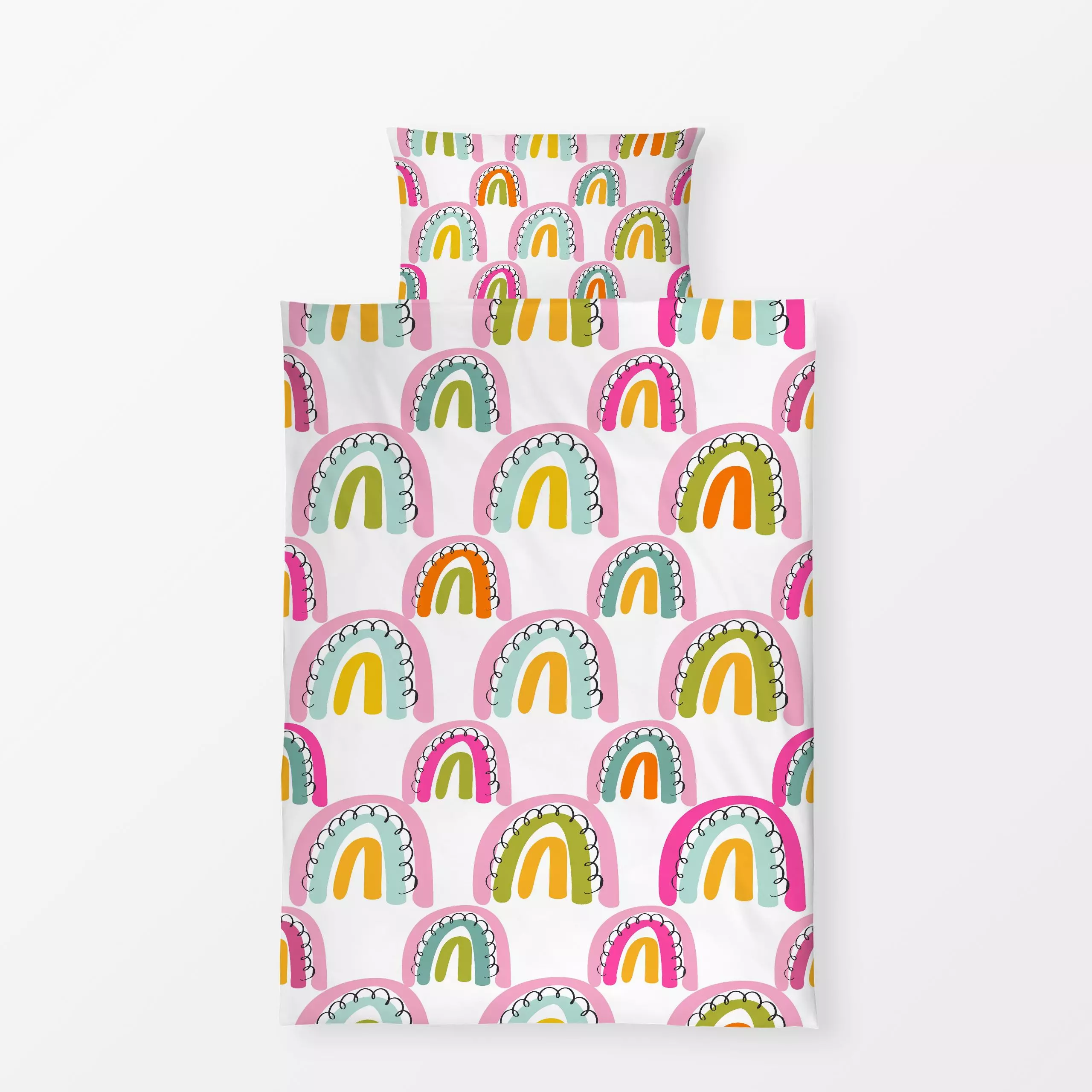 Bettwäsche Happy Summer 11 - Sommer, Symbole & Muster, Retro & Vintage - von „Uta Naumann"; Kinder, Retro, Garten, Regenboge...