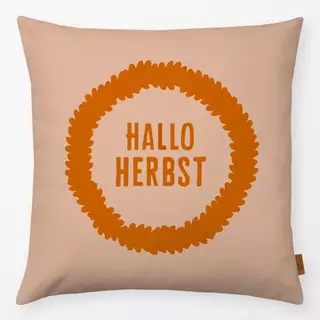Kissen Hallo Herbst Kranz Orange