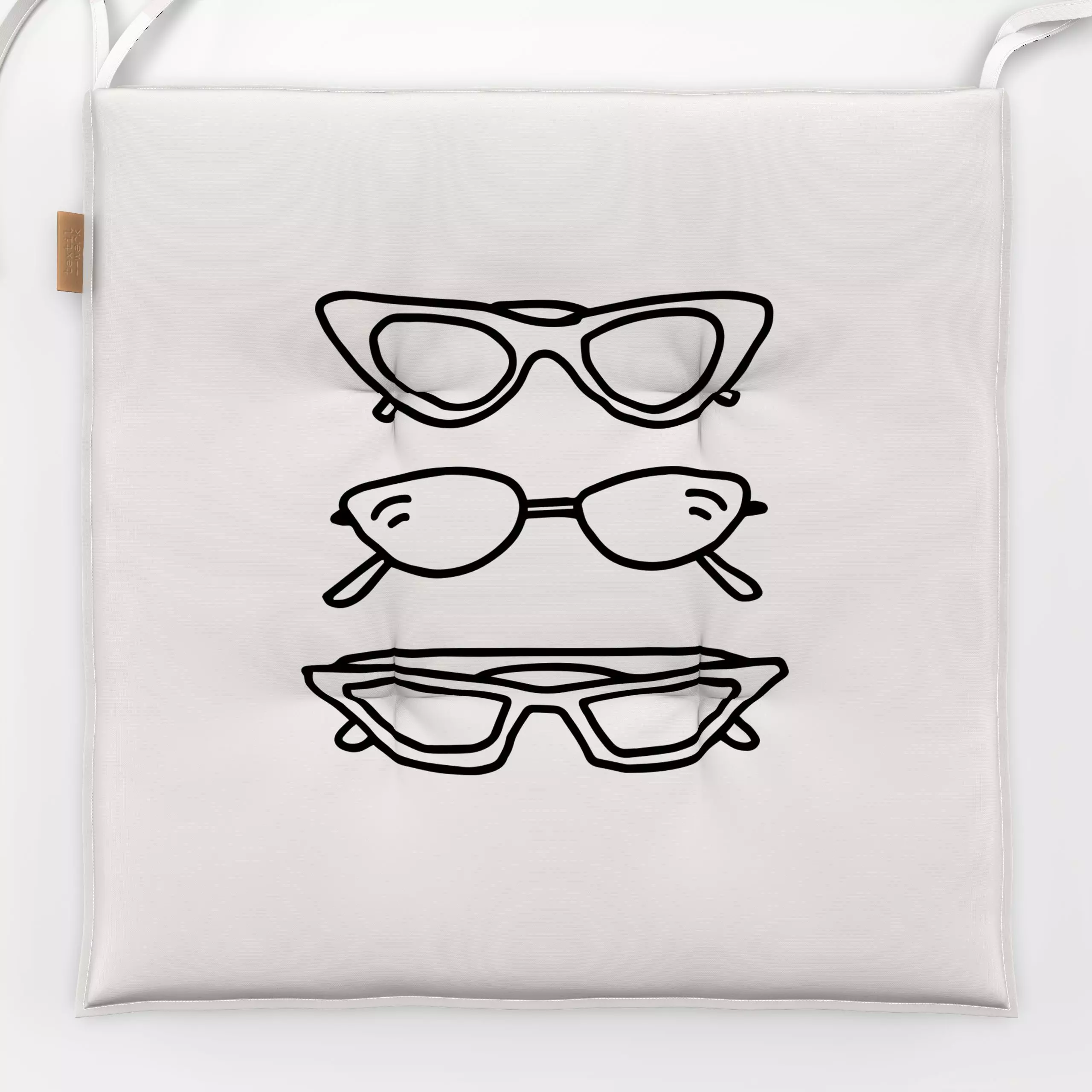 Sitzkissen Sonnenbrillen Schwarz - Sommer - von „textilwerk"; Sonne, modern, Sommer, summer, minimalistisch, schlicht, handg...