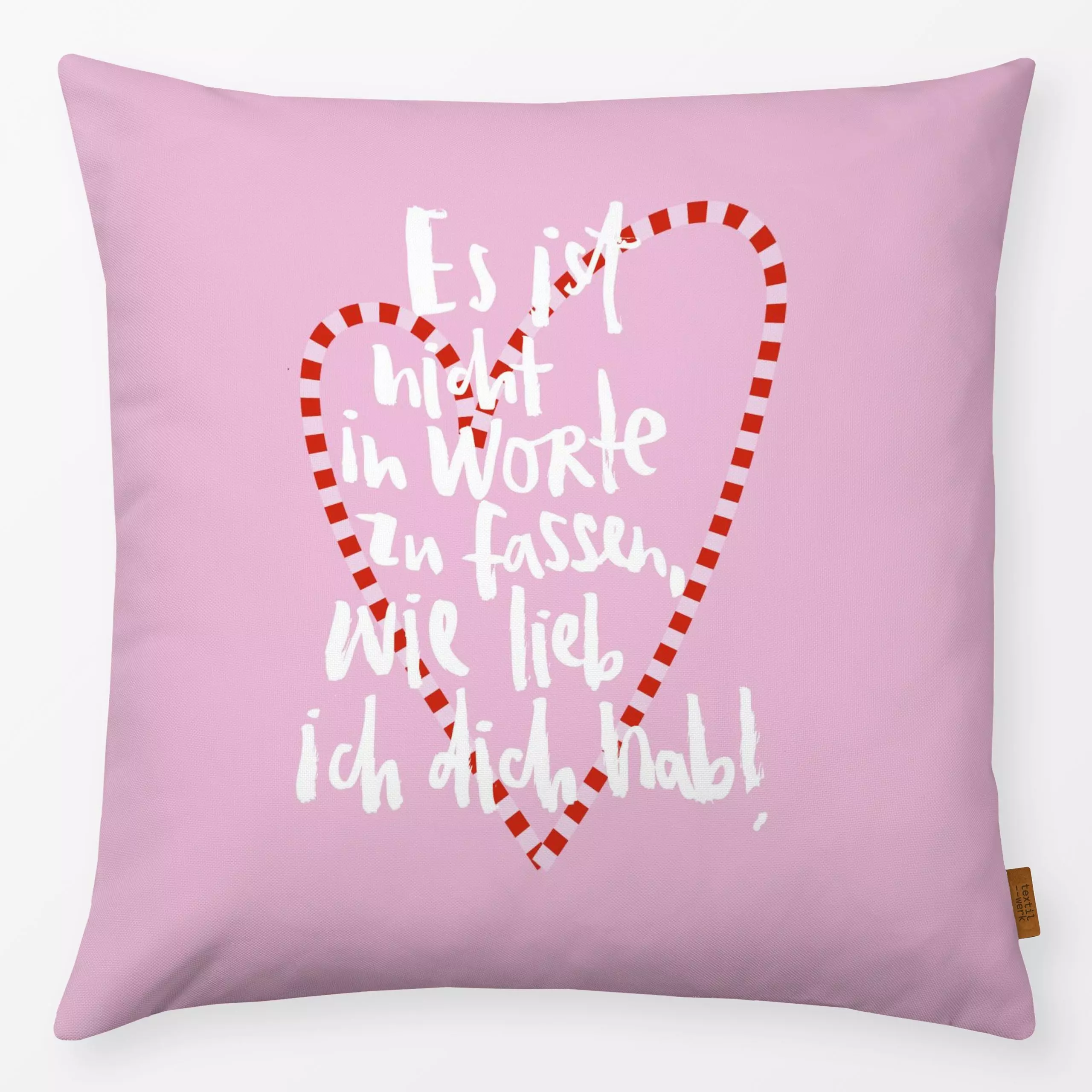 Kissen Worte 2 - Liebe, Romantik & Pride, Sprüche & Schriftzüge - von „brushmeetspaper"; Herzen, Valentinstag, schrift, Hand...