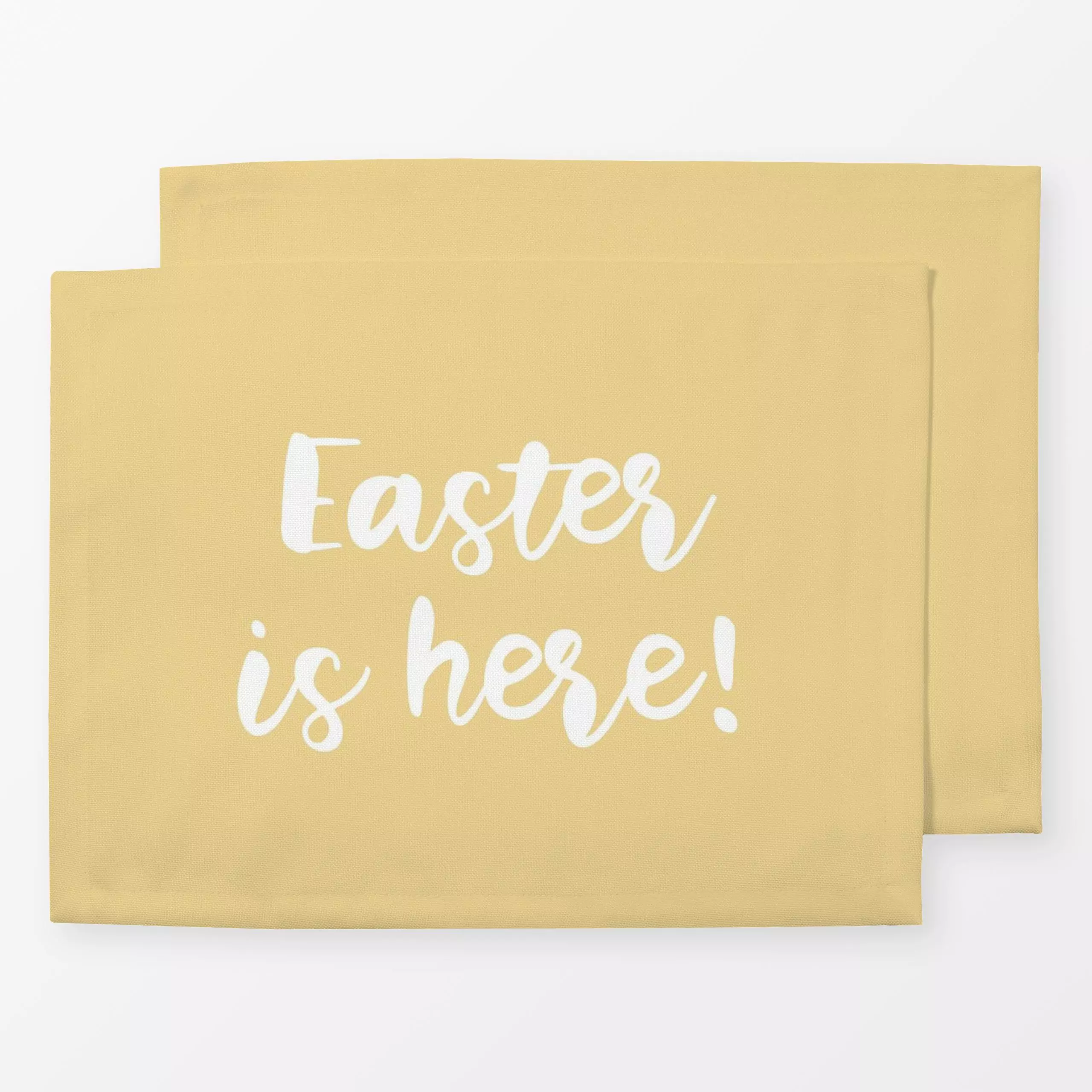 Tischset Easter Is Here Gelb, Spruch, Ostern, von DEINKI Studio