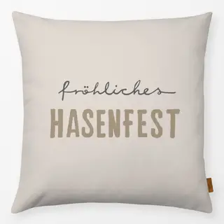 Kissen Fröhliches Hasenfest Beige