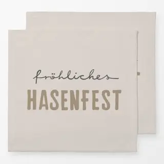 Servietten Fröhliches Hasenfest Beige