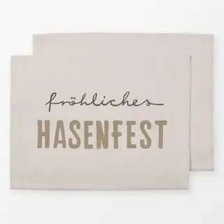 Tischset Fröhliches Hasenfest Beige