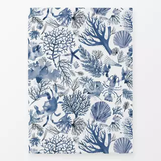 Geschirrtuch Corals and Crabs Blue