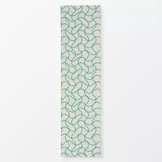 Tischläufer Wellen Karo Netz Grün Beige