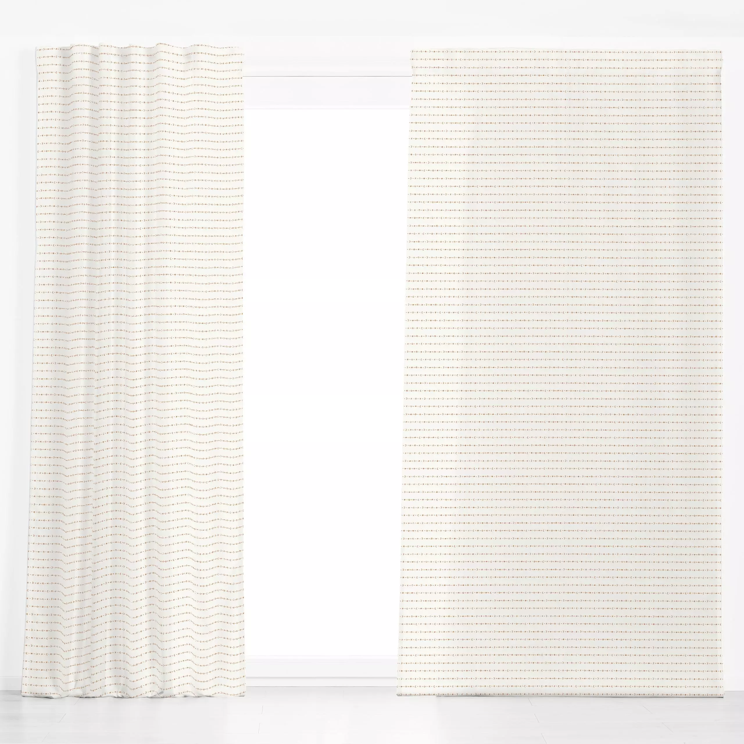 Dekovorhang Streifen beige mandelbraun - Weihnachten, Winter, Symbole & Muster - von „Kathrin Woo"; Streifen, Sterne, Mond, ...