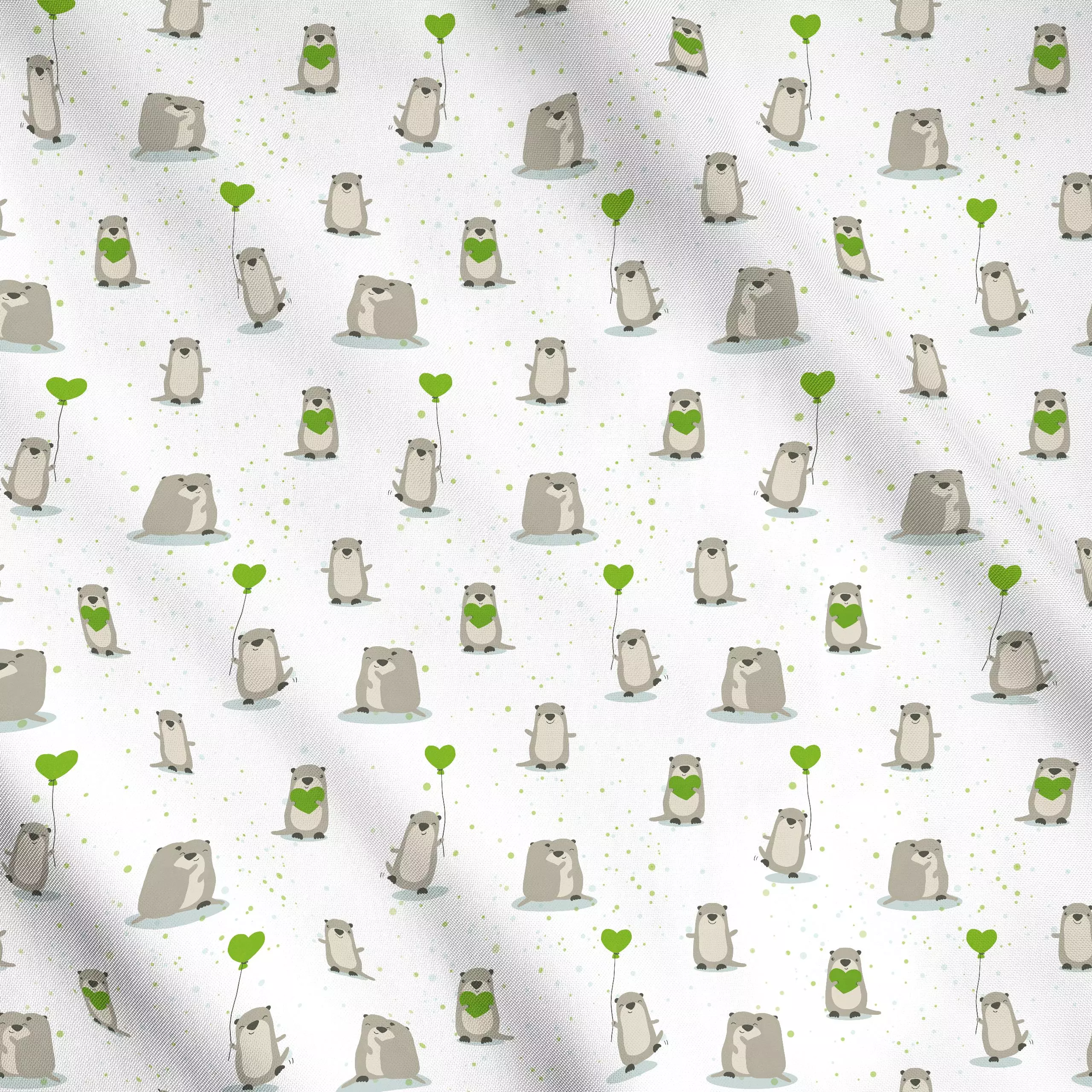 Meterware Otter mit Herz - Kinderzimmer & Motive für Kinder, Liebe, Romantik & Pride - von „Julia Reyelt"; Kinder, Otter, Ge...