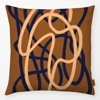 Kissen Swirl braun