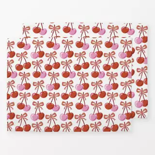 Tischset Valentine cherries with bows