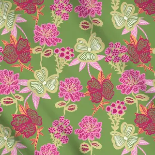 Meterware Frühlingsblüten Grün