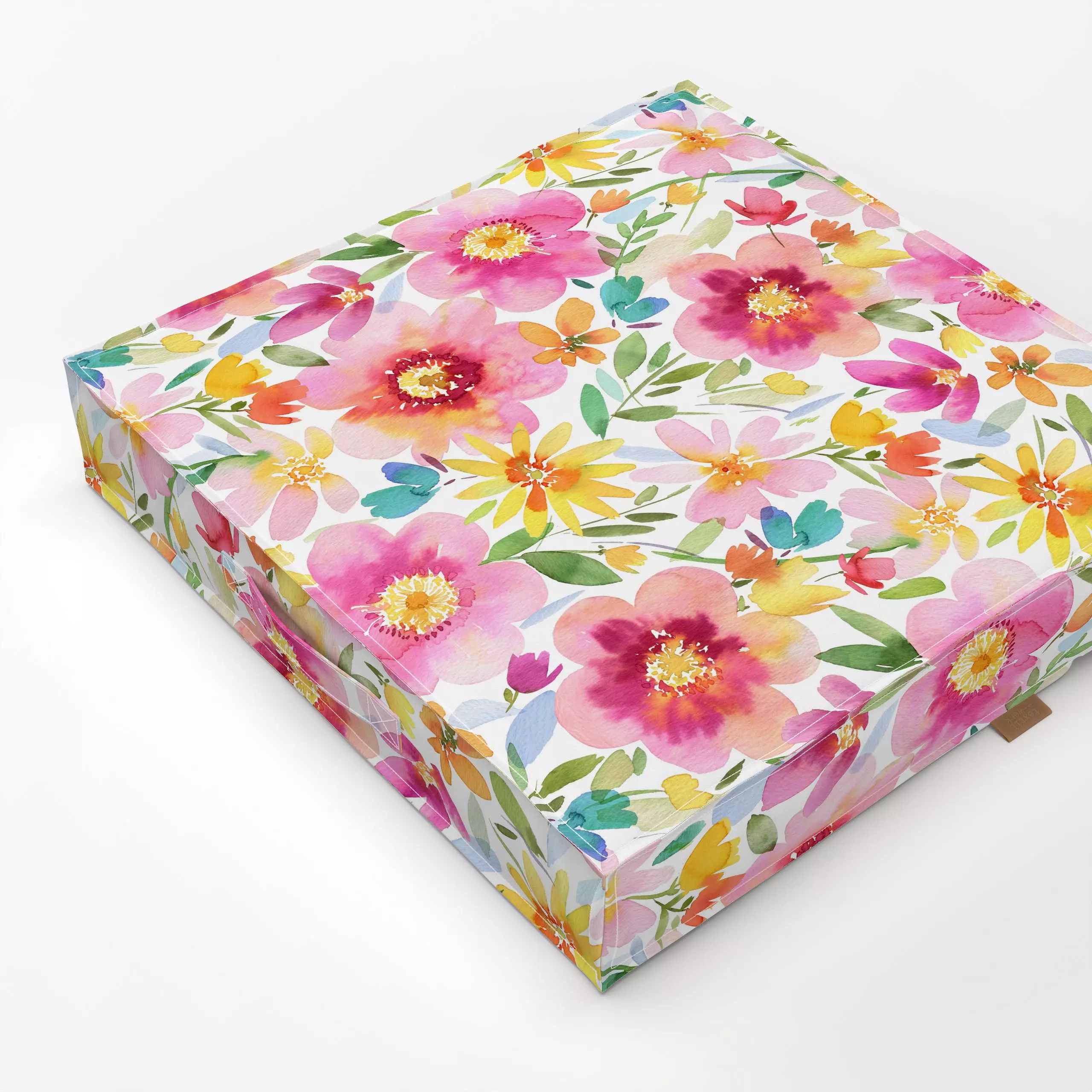Bodenkissen Süß Sommer Blumen Aquarell - Blumen & Florales, Sommer, Pflanzen & Botanik - von „Ninola Design "; Aquarell, ros...