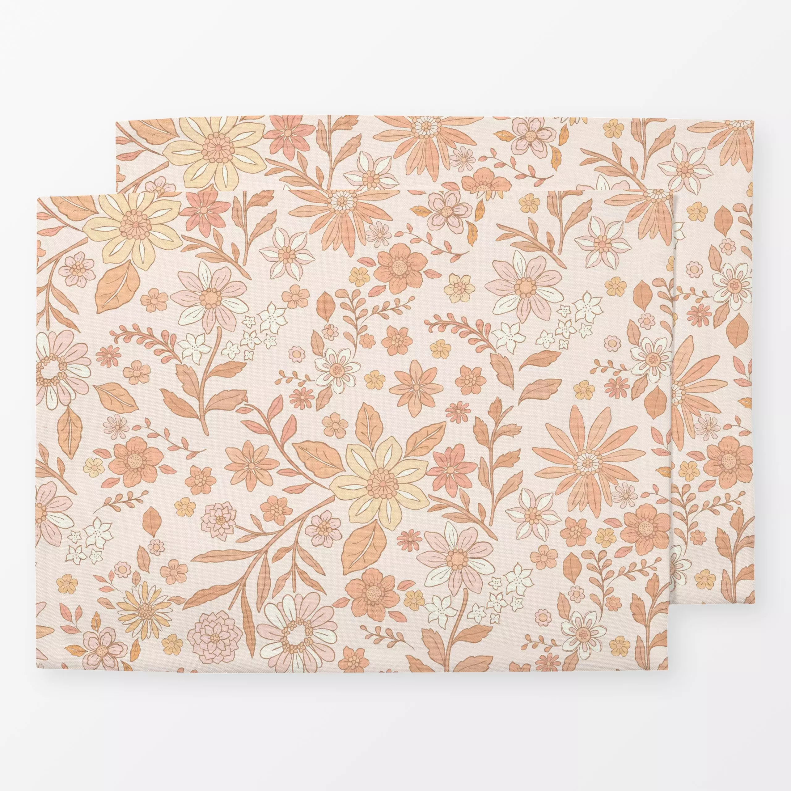 Tischset Boho Flower Power I - Blumen & Florales - von „Bloomery Decor"; boho, Retro, floral, flowers, Bohemian, spring, cot...