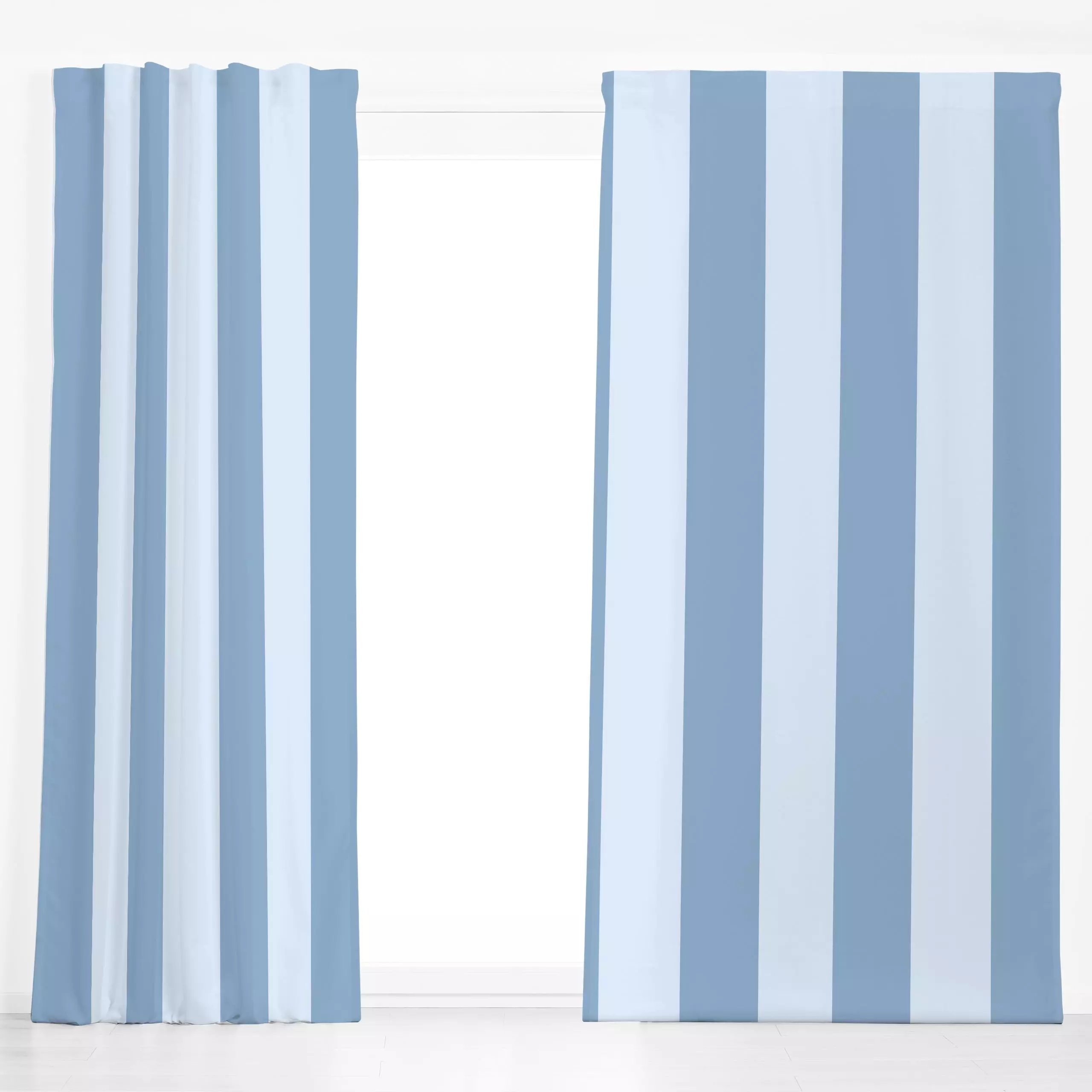 Dekovorhang LINEAR Blockstreifen 1 - Symbole & Muster - von „Primus Pattern"; Streifen, Pastell, stripes, hellblau, gestreif...