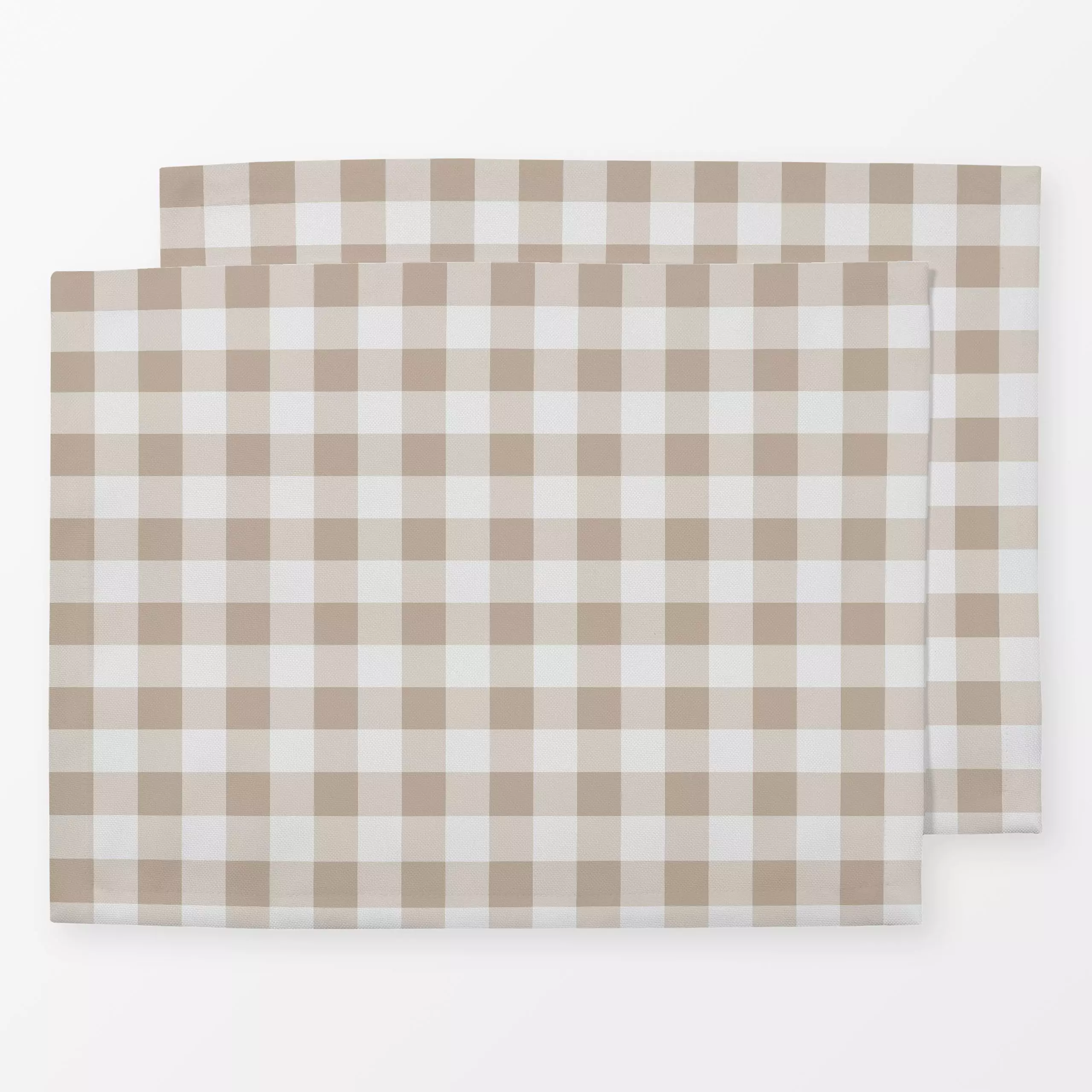Tischset Small beige Gingham - Symbole & Muster - von „Lisa Jasmin Bauer"; minimal, beige, modern, gingham, simple, Checker