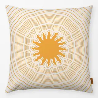 Kissen Sun Circle Waves white