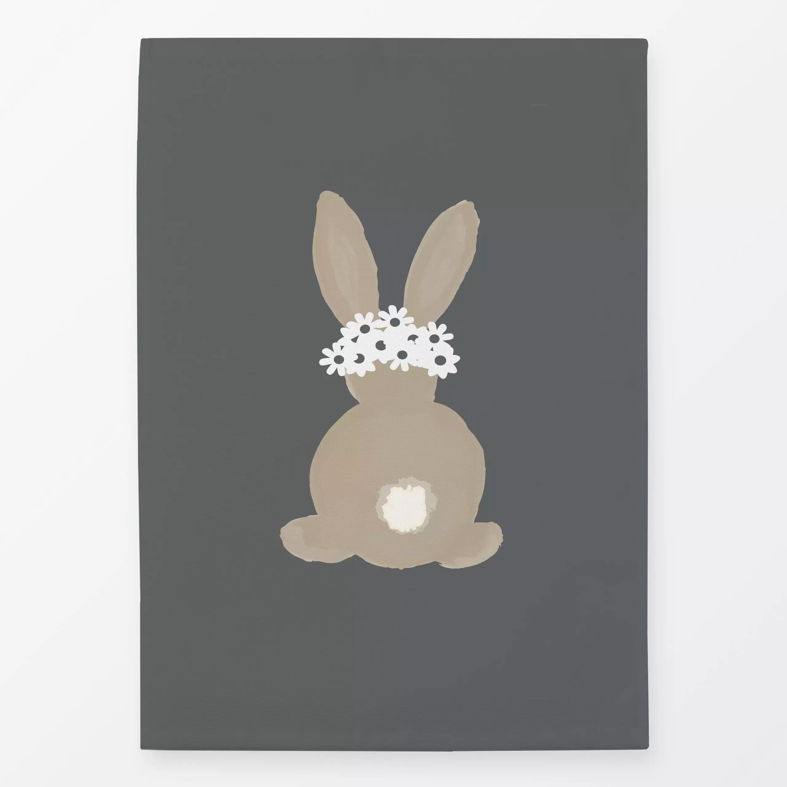 Geschirrtücher Osterhase Gänseblümchen Grau - Frühling, Tiere, Anlässe, Ostern - von „Alisa Knöß"; minimal, Osterhase, landh...