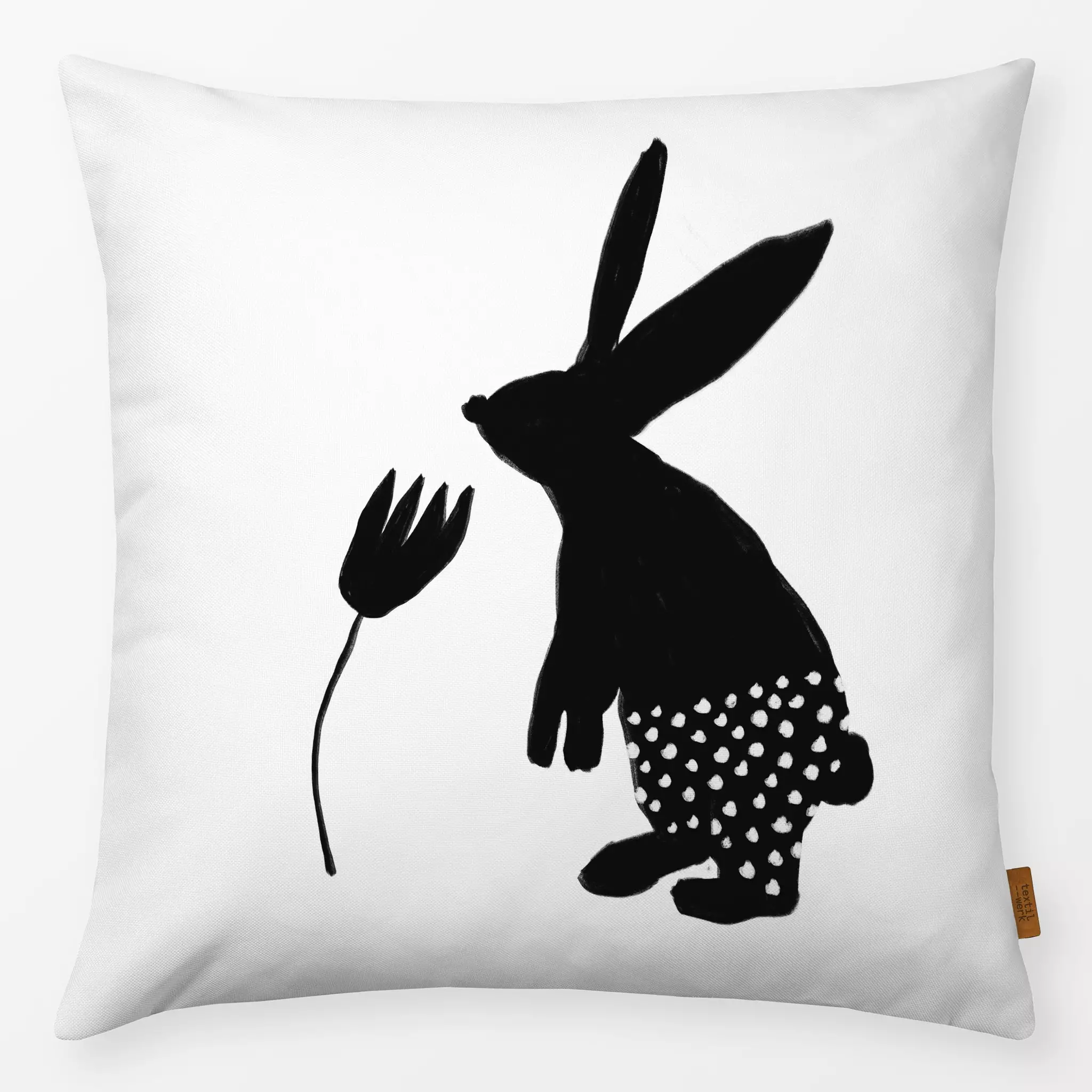 Kissen Kissen Osterhase mit Blume Weiß