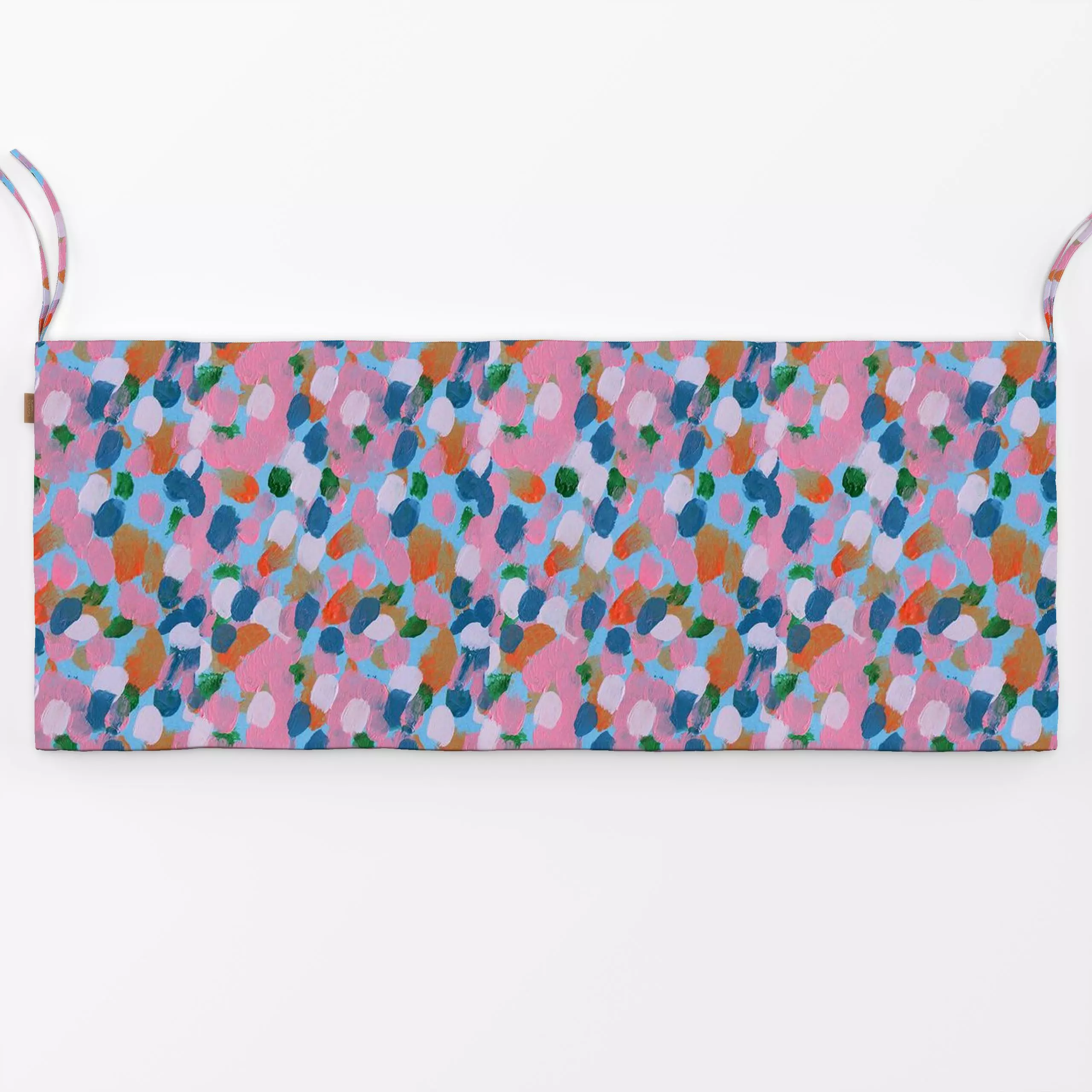 Bankauflage couleur orange bleu - Symbole & Muster - von „Iris Knabenschuh Textildesign"; Muster, Punkte, Pinselstrich, Dots...