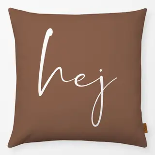 Kissen hej - Braun mit Weiss