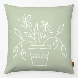 Kissen Blumentopf hellgrün