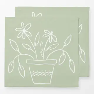 Servietten Blumentopf hellgrün