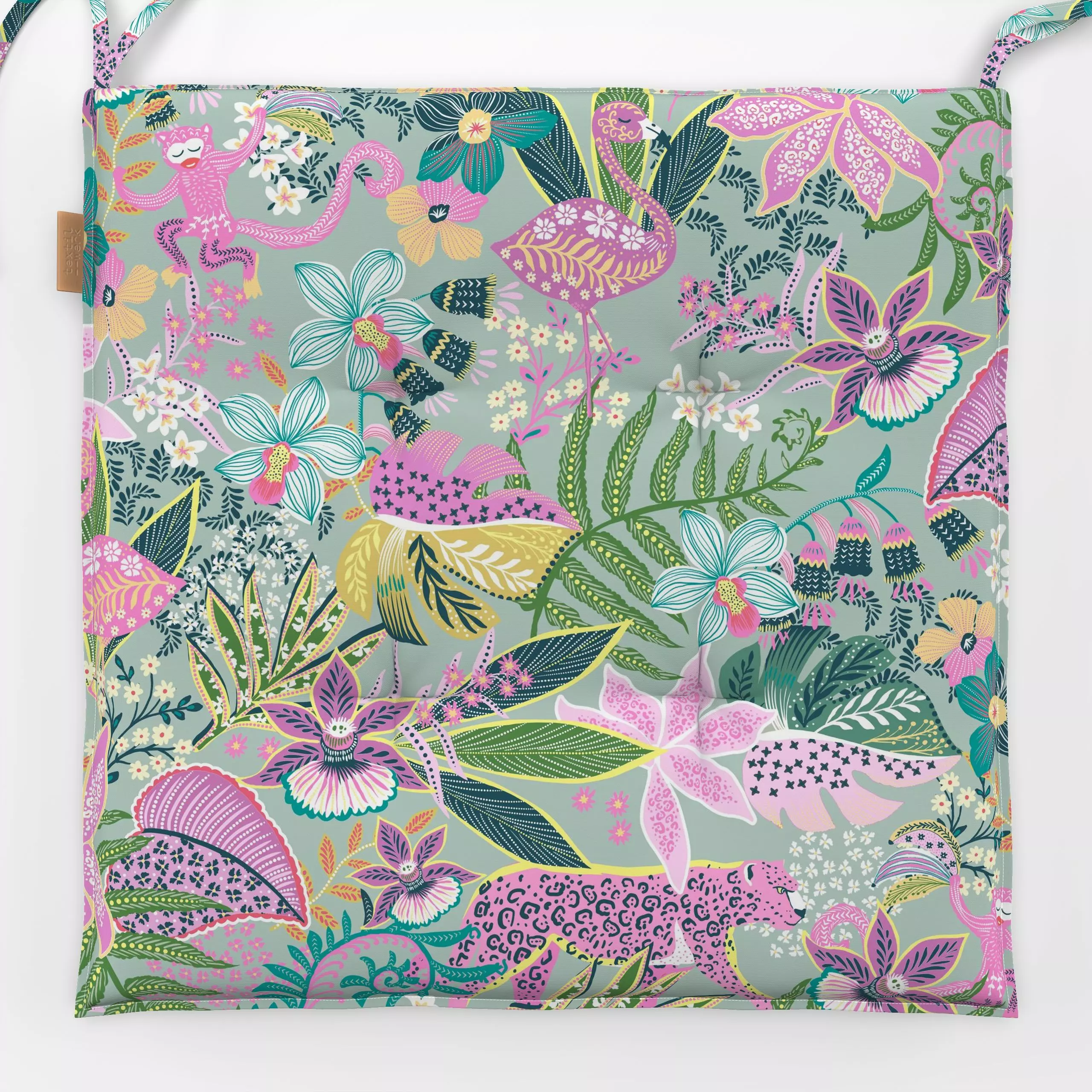 Sitzkissen Dschungle Tropische Tiger - Natur & Landschaft, Symbole & Muster, Pflanzen & Botanik - von „Ninola Design "; boho...