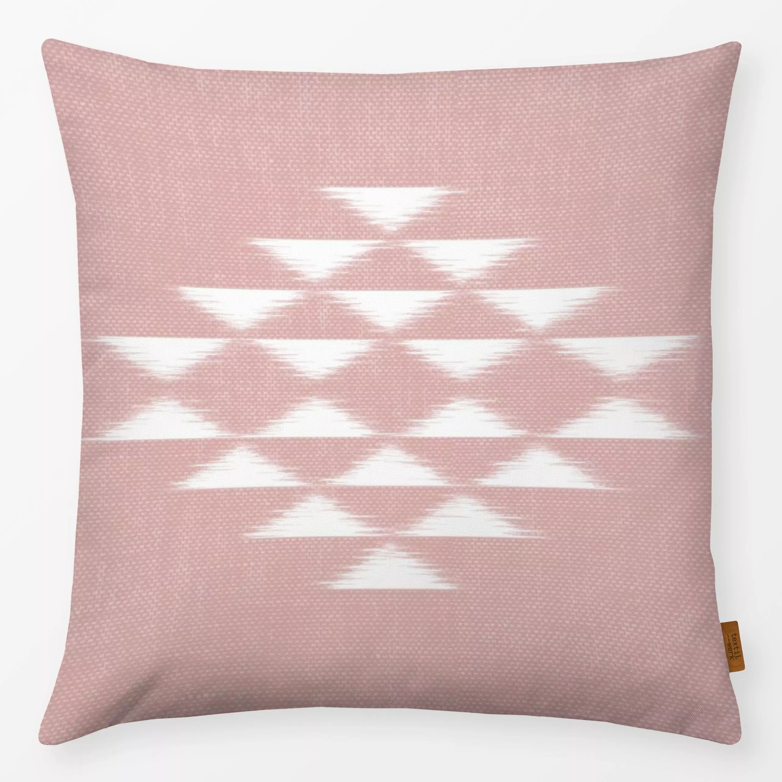 Kissen Rhombus Rosa - Symbole & Muster, Reise - von „Studio Kesse"; marrakesch, marrokko, boho, rosa, Ethno, Zickzack, ikat,...