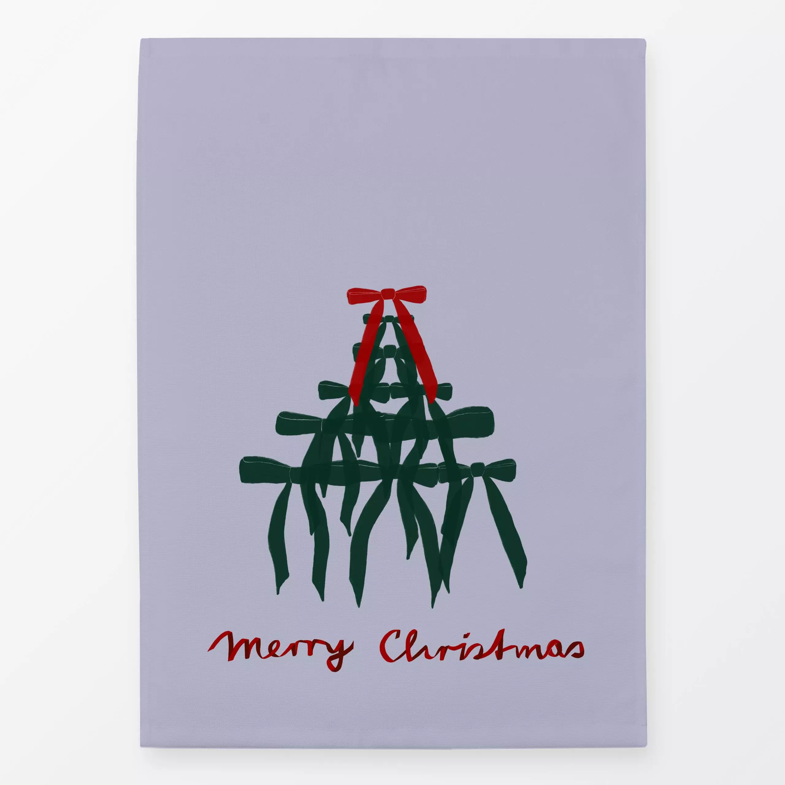 Geschirrtücher Schleifenbaum Blau Grün - Sprüche & Schriftzüge, Weihnachten - von „Sophie Augustin Illustration"; Merry Chri...