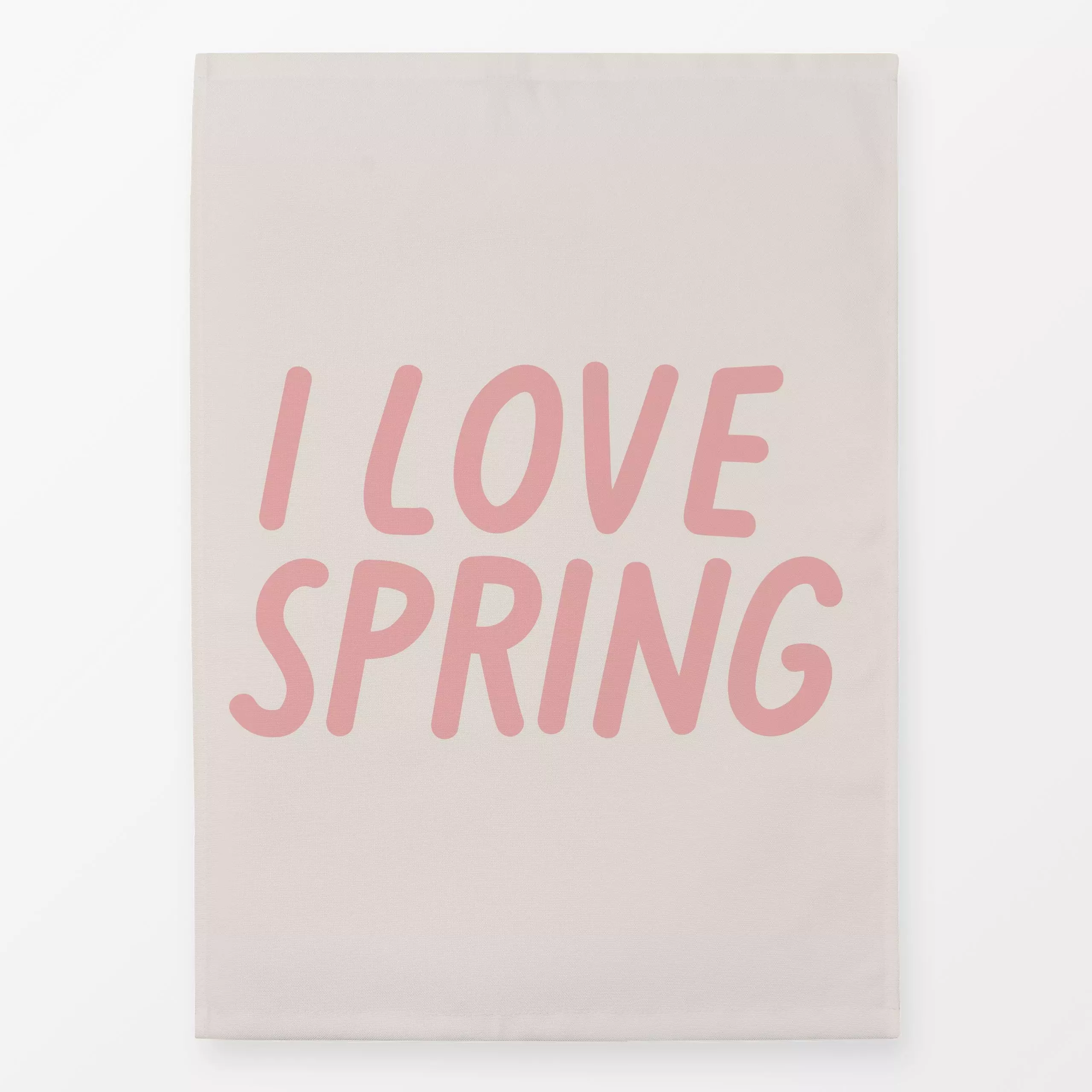 Geschirrtücher I love spring - Frühling, Sprüche & Schriftzüge - von „Jana Driver"; rosa, beige, typografie, Fruehling, spri...