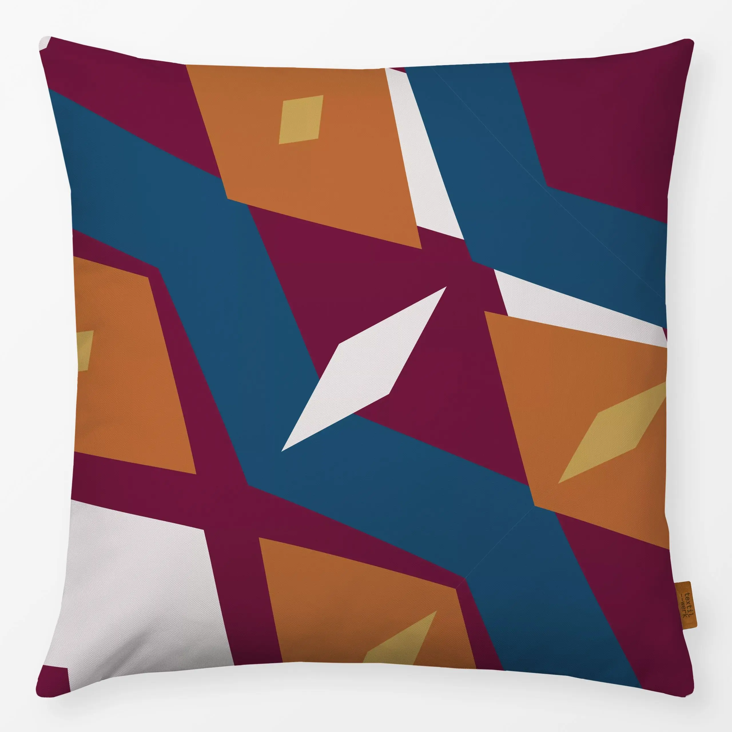 Kissen IKAT & MUSTER // 12 - Symbole & Muster - von „Heyduda"; Muster, Geometrisch, Terrazzo, blau, mediterran, Raute, Farbi...