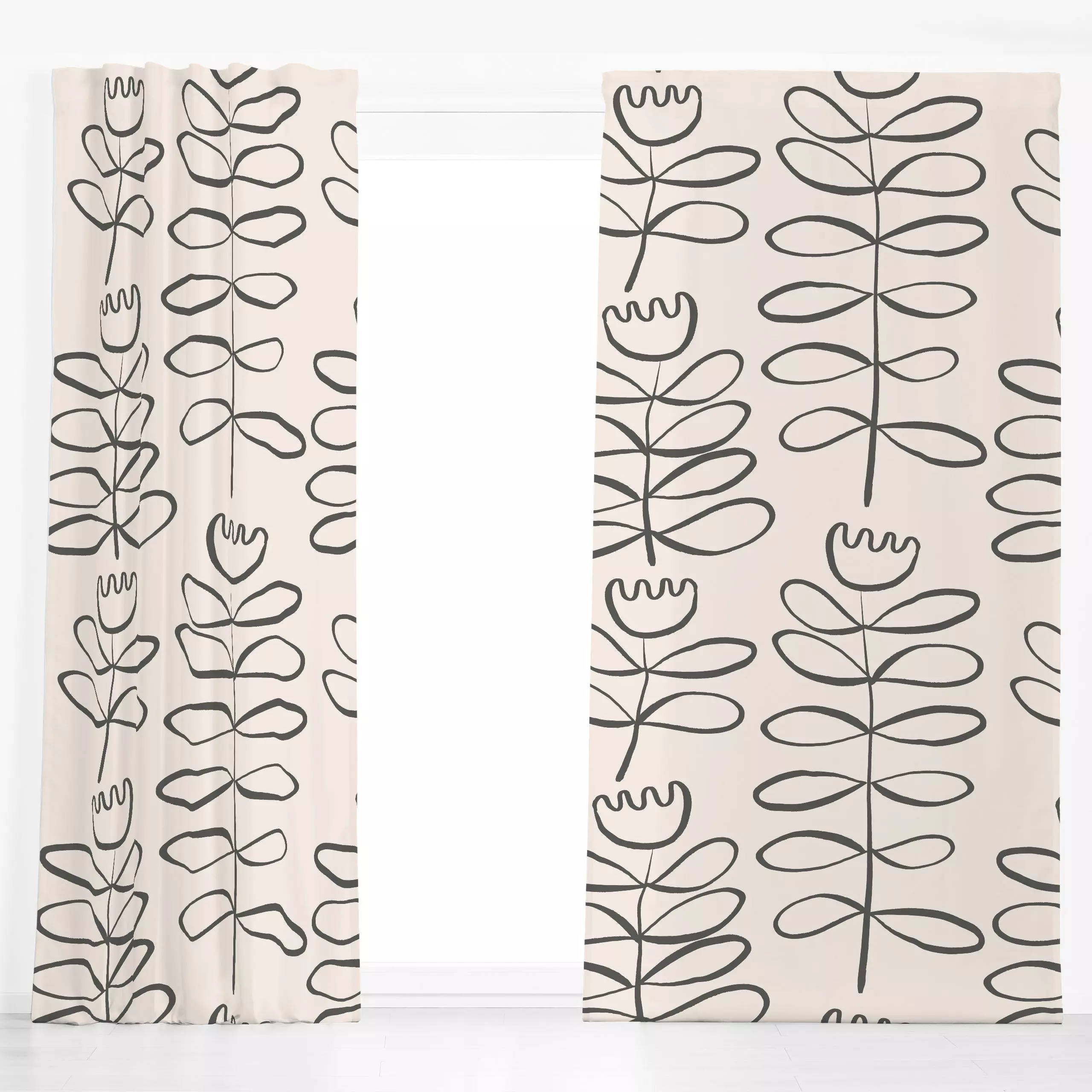 Dekovorhang Abstract tulip patter - Blumen & Florales, Frühling - von „Kruth Design"; abstrakt, Blumen, Tulpen, Wildblumen, ...