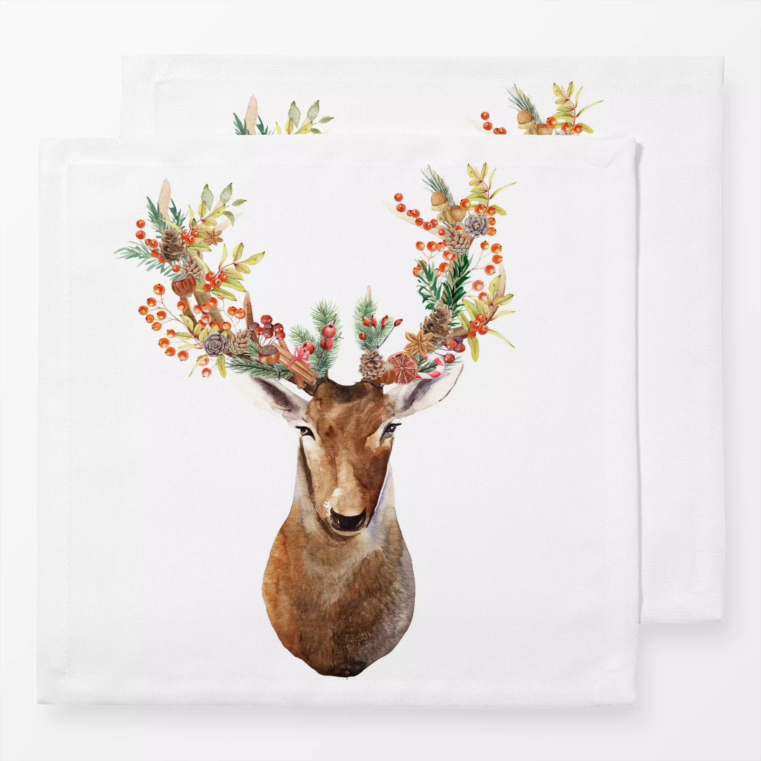 Servietten Weihnachts Hirsch - Tiere, Weihnachten - von „Uta Naumann"; Winter, Herbst, Hirsch, weihnachtlich, Weihnachtsdeko...