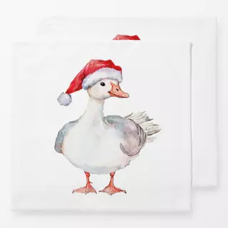 Servietten Weihnachtsmann Gans