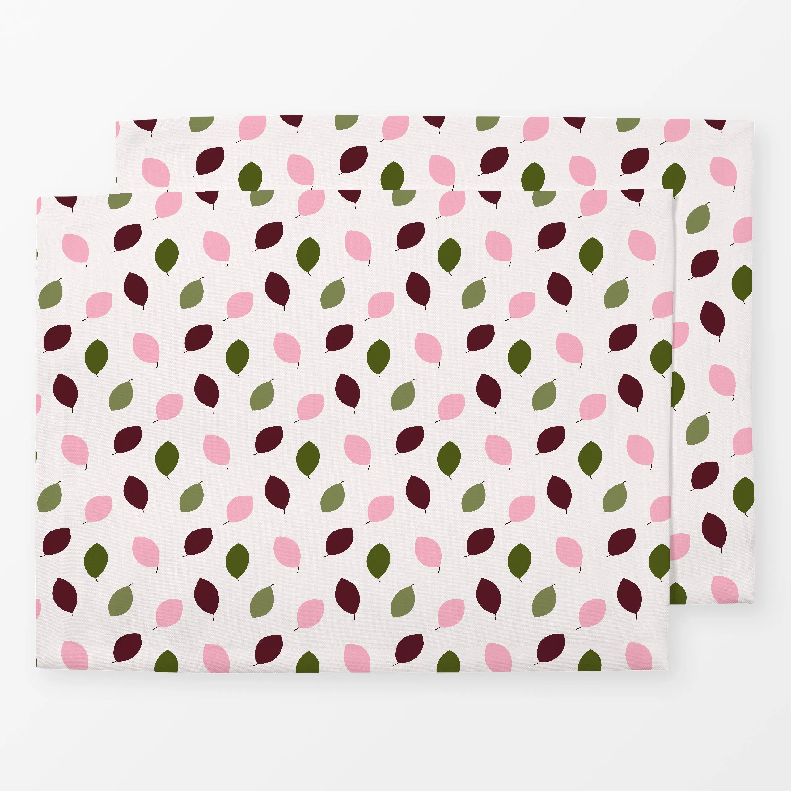Tischset Herbst Falling leaves - Herbst, Pflanzen & Botanik - von „Carolin Vonhoff"; rosa, Blätter, Herbst, hell, bordeaux, ...