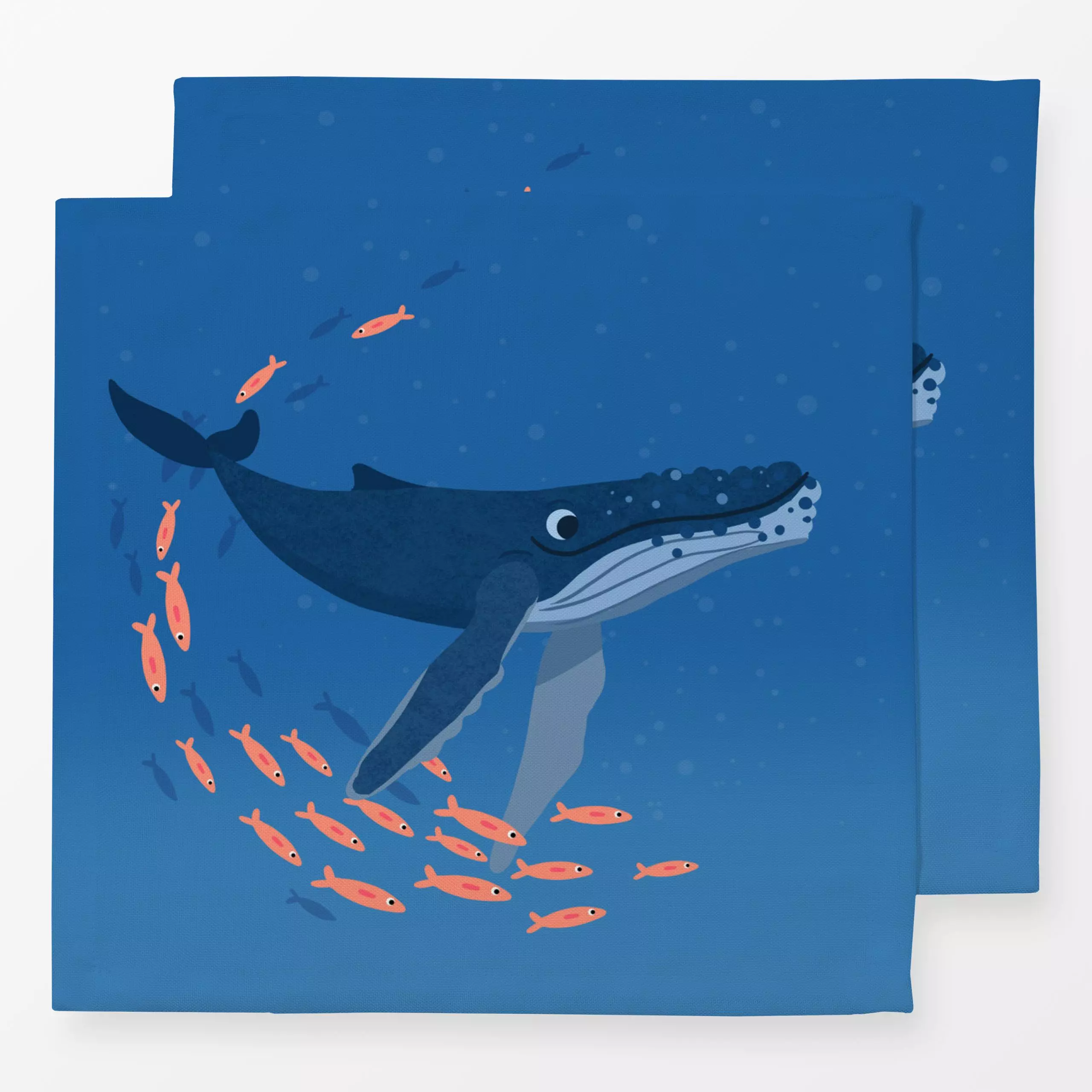 Servietten Buckelwal - Natur & Landschaft, Tiere - von „Julia Reyelt"; Wasser, Ozean, Meer, Wal, Meerestiere, Fische, Unterw...