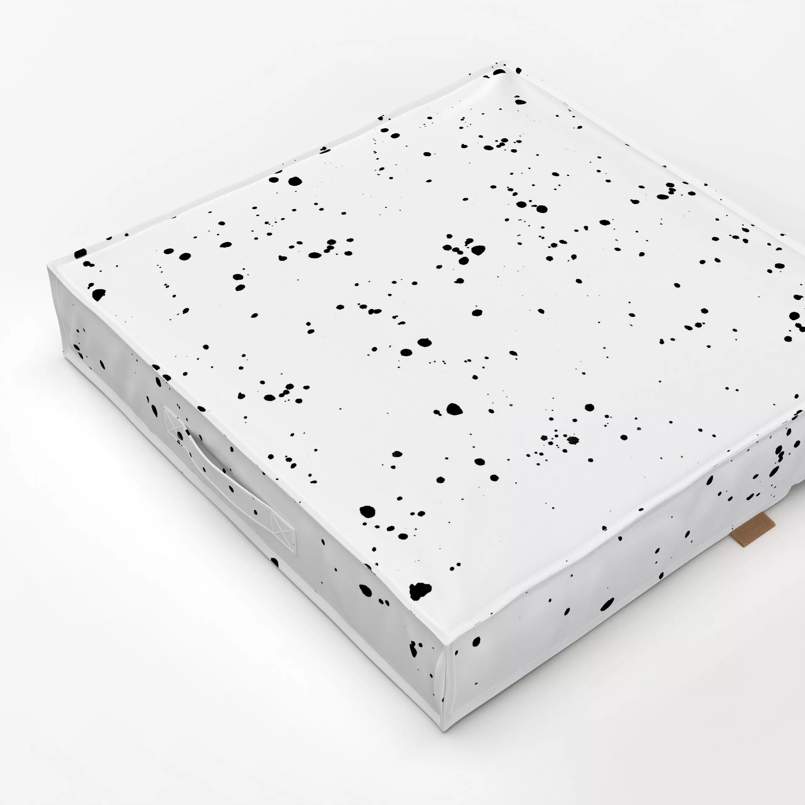 Bodenkissen Sprenkel schwarz-weiß - Symbole & Muster - von „Lena Yokota"; Muster, Punkte, gepunktet, Sprenkel, lenayokota, S...