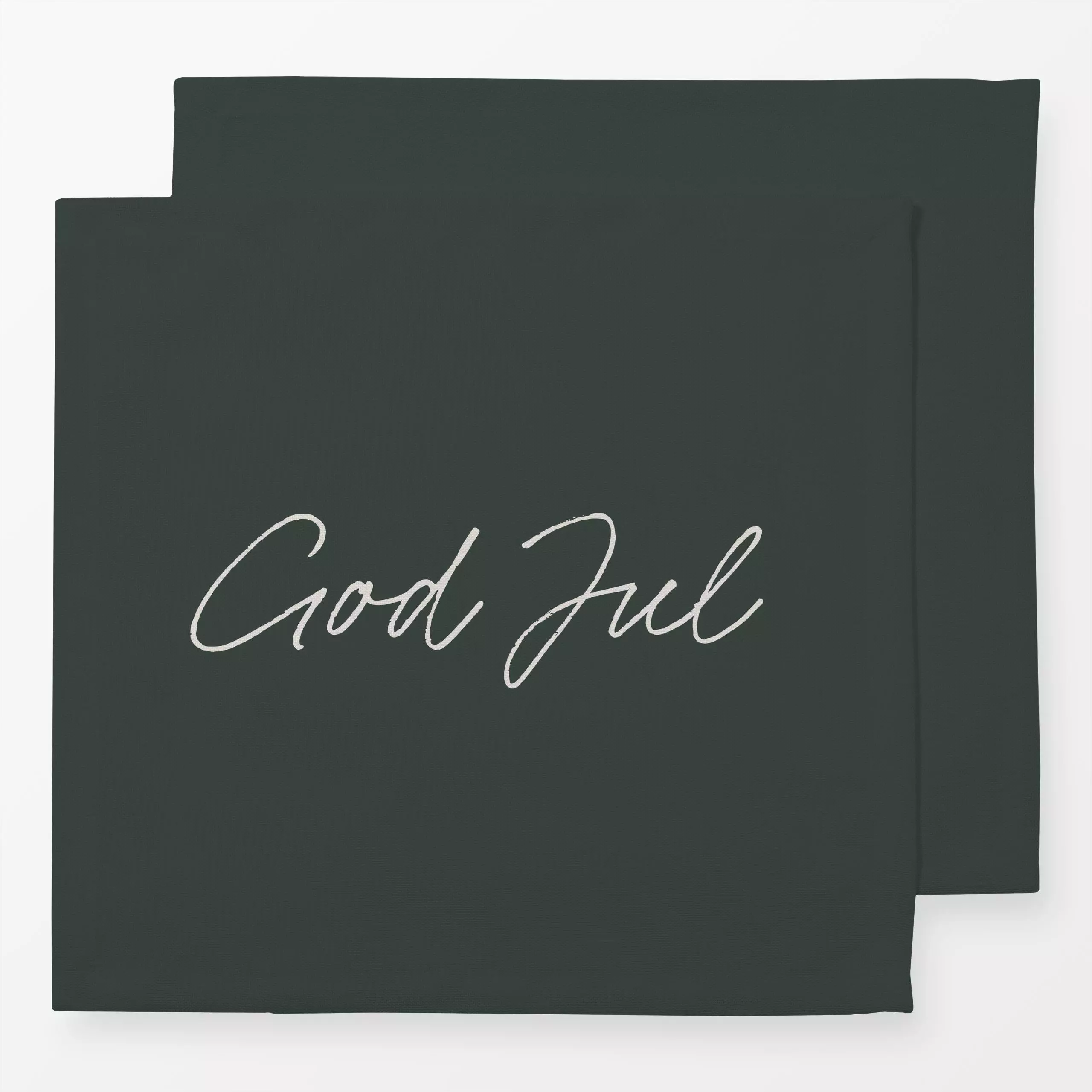 Servietten Mørkegrøn God Jul - Sprüche & Schriftzüge, Weihnachten - von „textilwerk x hejmelig"; Weihnachten, beige, gruen, ...