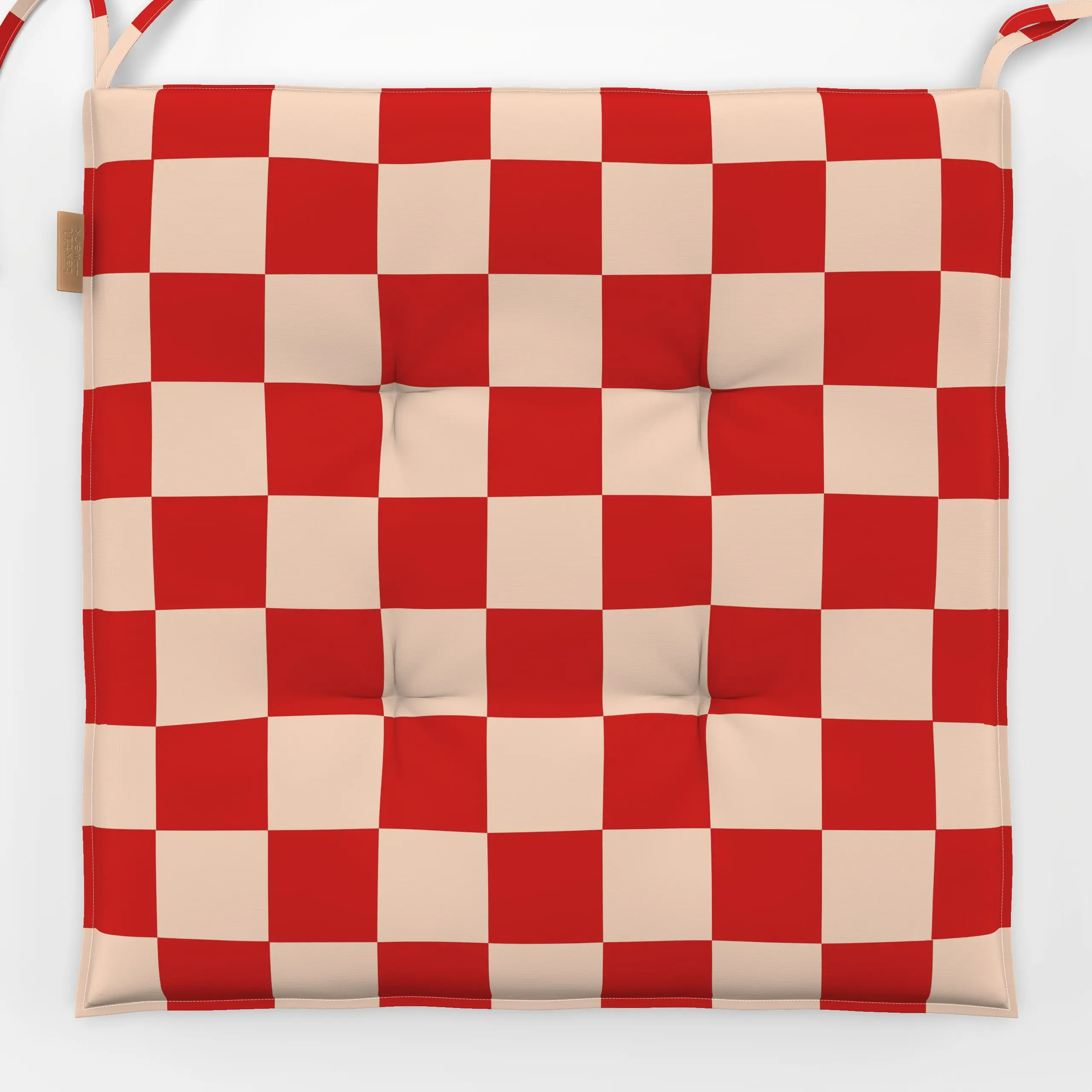 Sitzkissen Chess Pattern nude red - Herbst, Sommer, Symbole & Muster - von „Karen Menzenbach"; abstrakt, Sommerblumen, grafi...