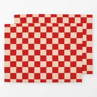 Tischset Chess Pattern nude red