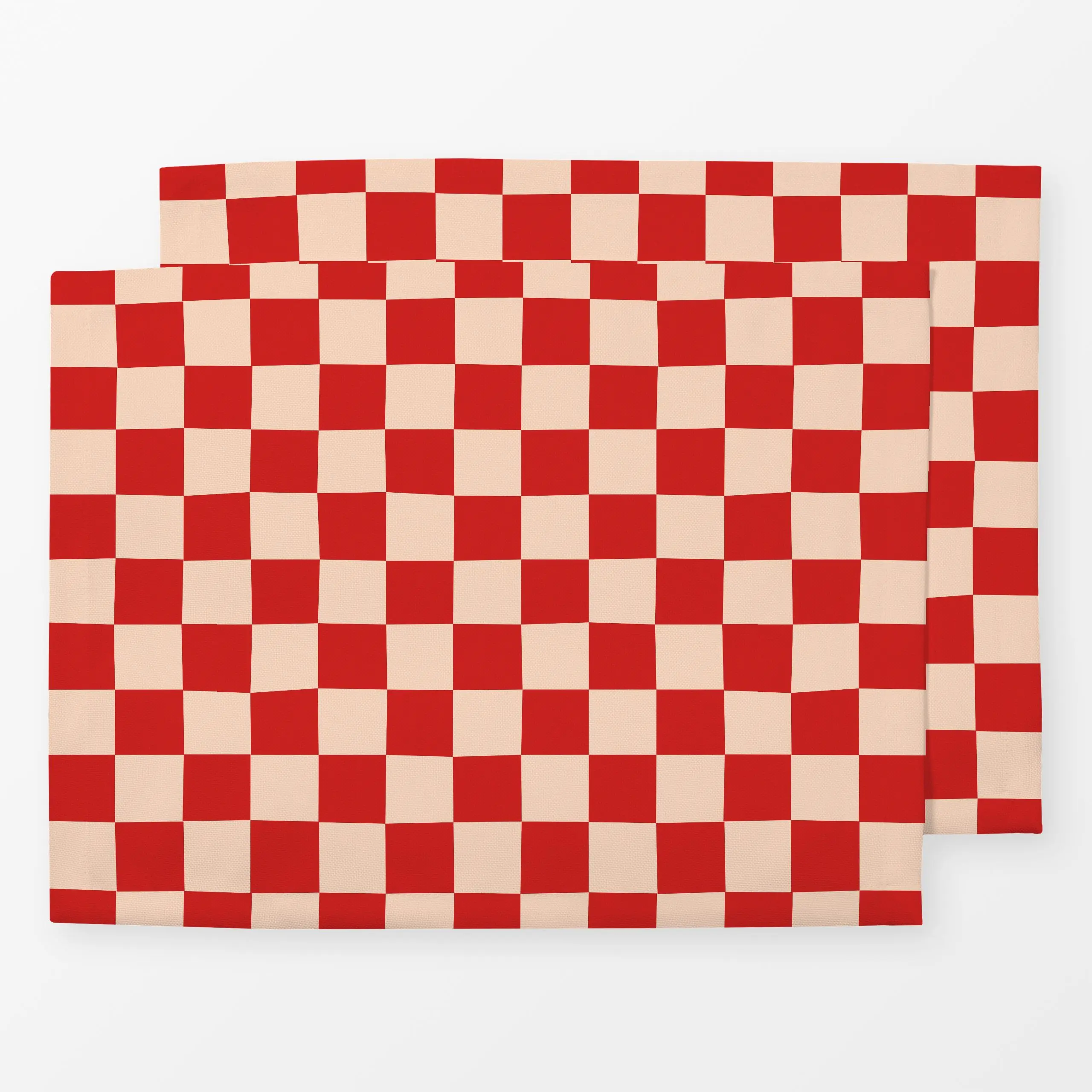 Tischset Chess Pattern nude red - Herbst, Sommer, Symbole & Muster - von „Karen Menzenbach"; abstrakt, Sommerblumen, grafisc...