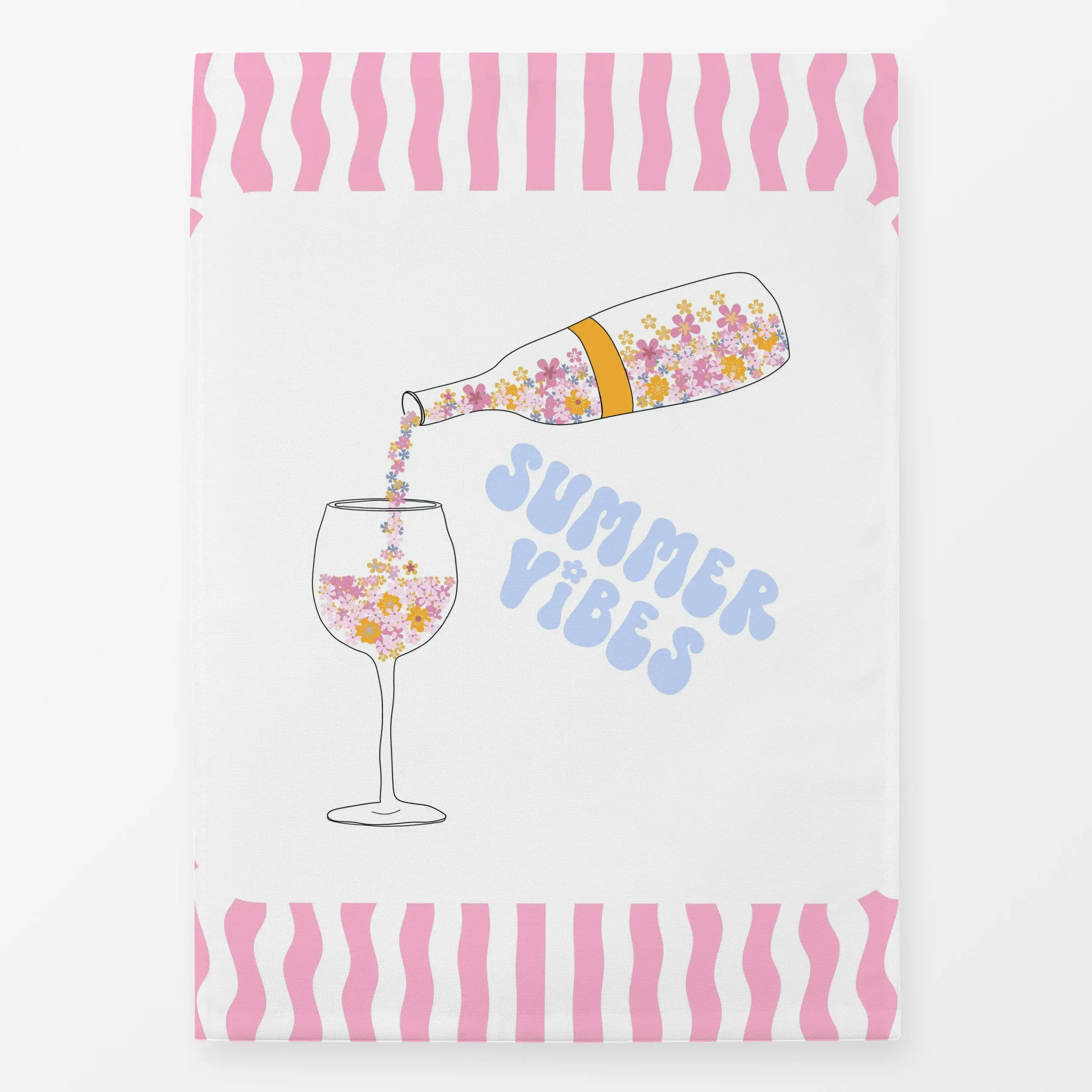 Geschirrtücher Spritz Summer Vibes Blumen - Blumen & Florales, Sommer, Sprüche & Schriftzüge - von „Monika Strigel"; Wein, M...