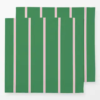 Servietten Streifen Grün & Pink